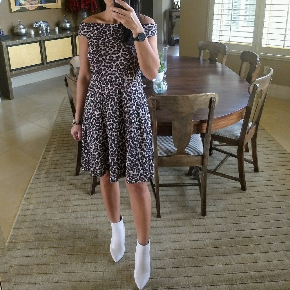 🆕 Cute Leopard Fold-Down Skater Dress (ASOS)